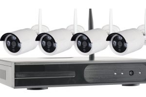 home security camera package with storage device