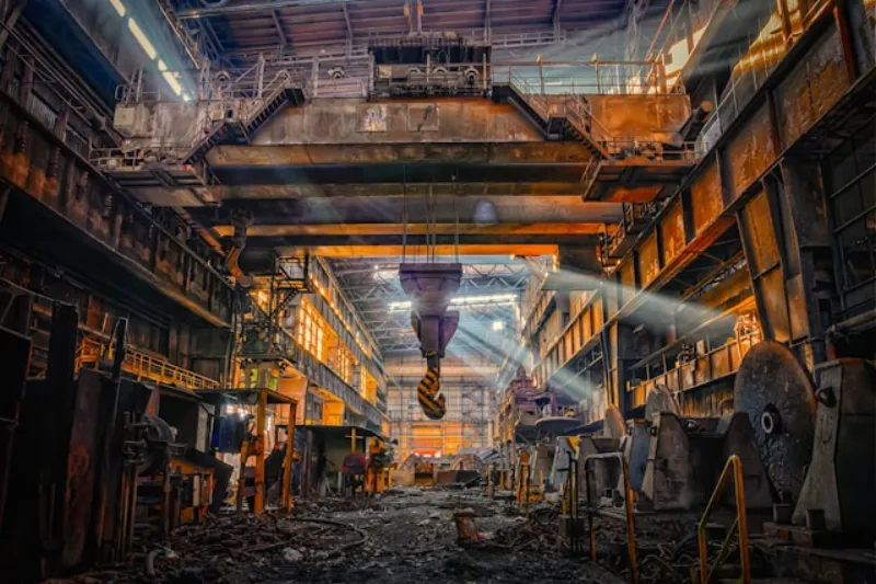 Industrial workshop building interior