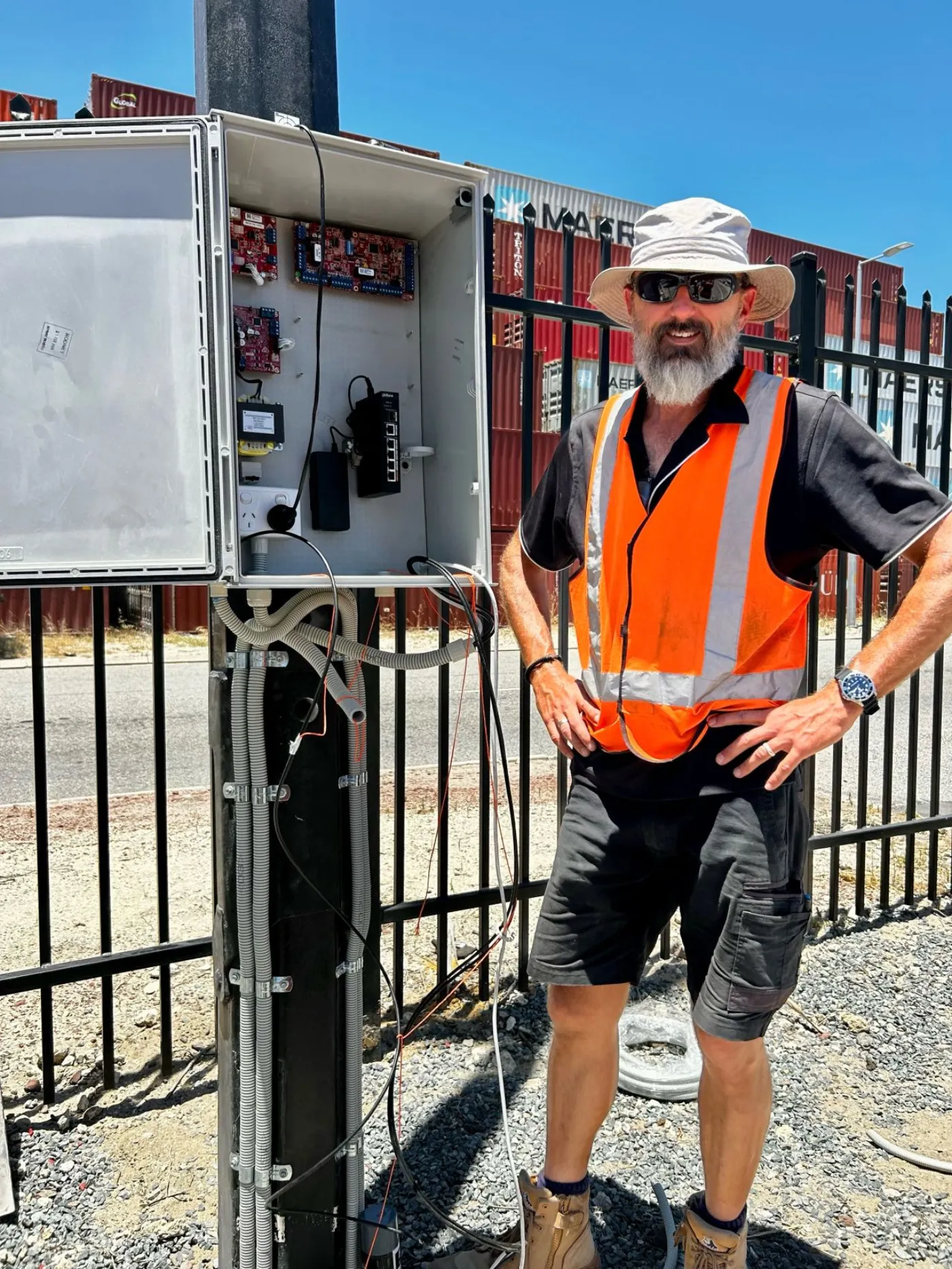 Crown Security team providing hands-on access control training and system handover to a Perth business client